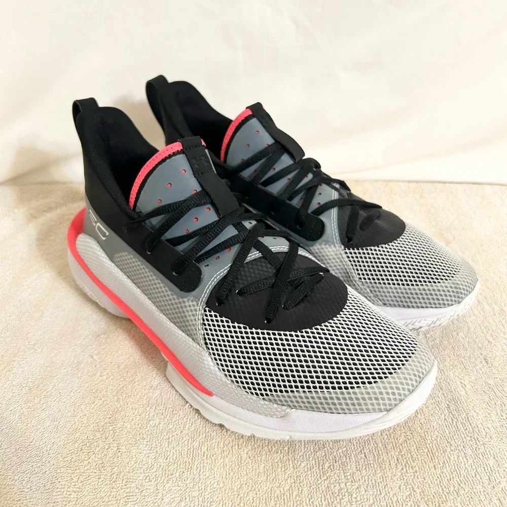 Under Armour Curry 7 UNDRTD Black/Grey/Red size 9 MEN’S BASKETBALL SHOES - Picture 2 of 9